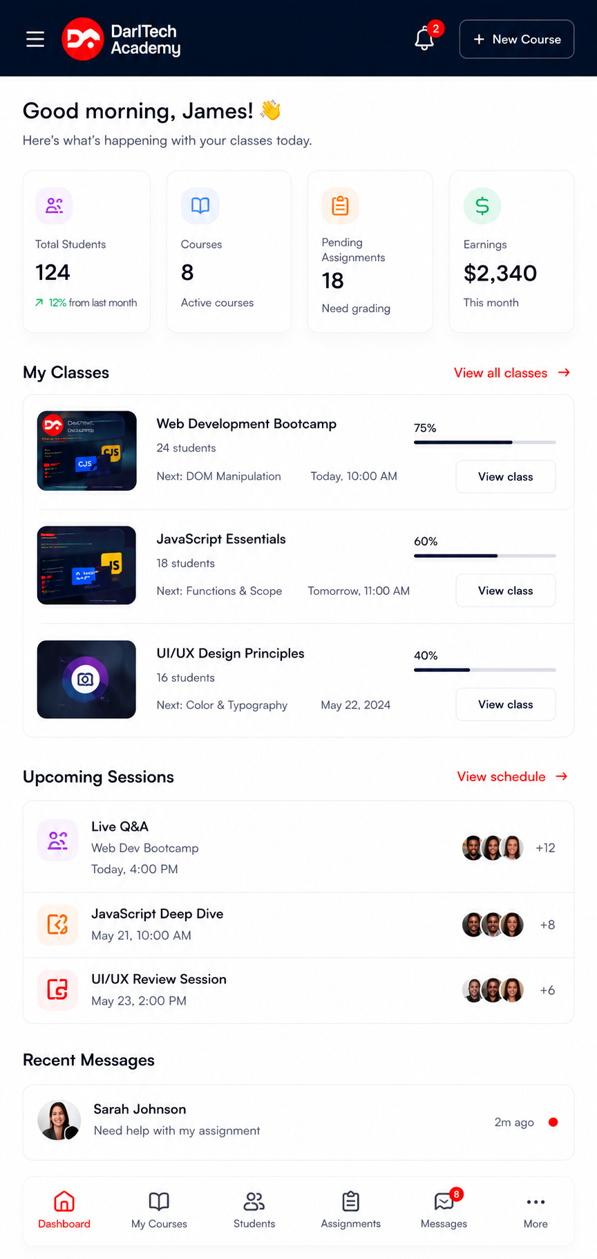 DarlTech Academy screen